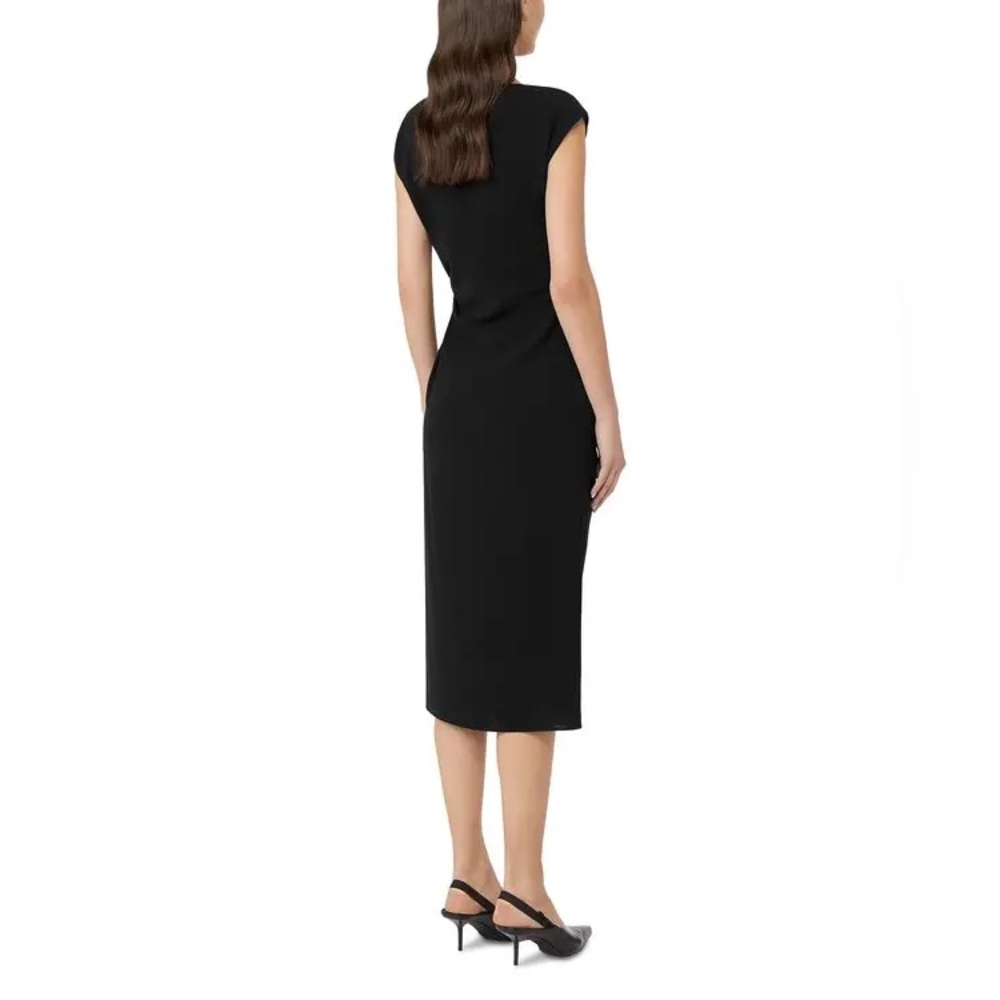 MaxMara Black Sleeveless Cowl Neck Midi Sheath Dress - Picture 5 of 14